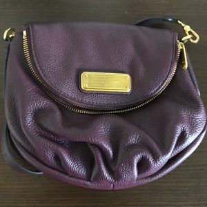 Wine colored Marc Jacobs Natasha Q crossbody bag
